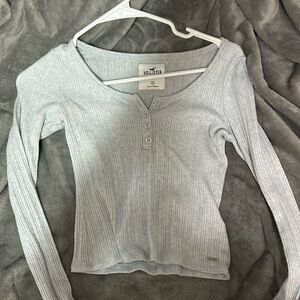 Vintage Hollister cropped button up ribbed top
